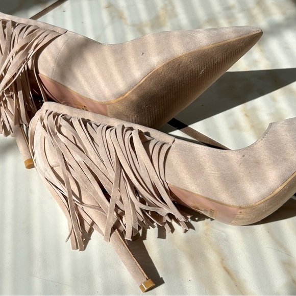 Cream Fringed Heels - Picture 3 of 6